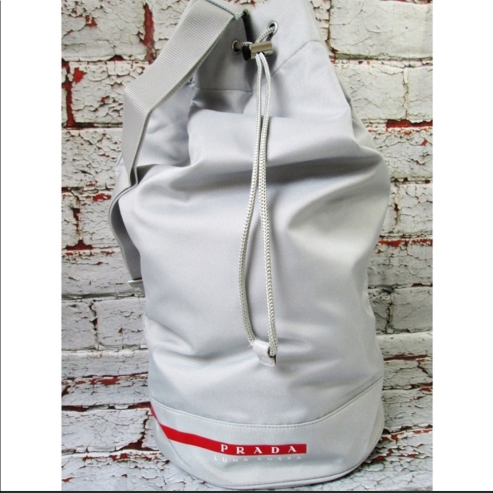📌Prada Ice Grey Luna Rossa Nylon Sailor Crossbody